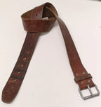 Swedish Army Unique Vintage Brown Leather Trouser Belt - All Sizes Lot2
