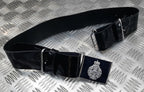 The Rifles British Army Ceremonial Parade Belt Black PVC with Insignia Plate Buckle Max 32"