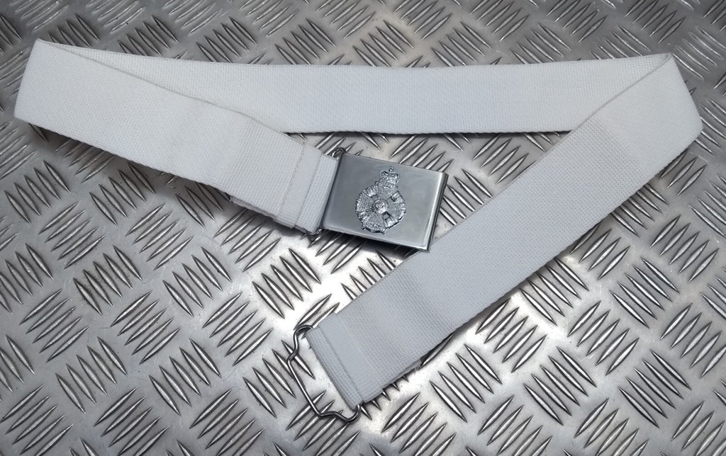 The Rifles Regiment White Courlene Parade Belt & Chrome Insignia Buckle British Issue Max 42"