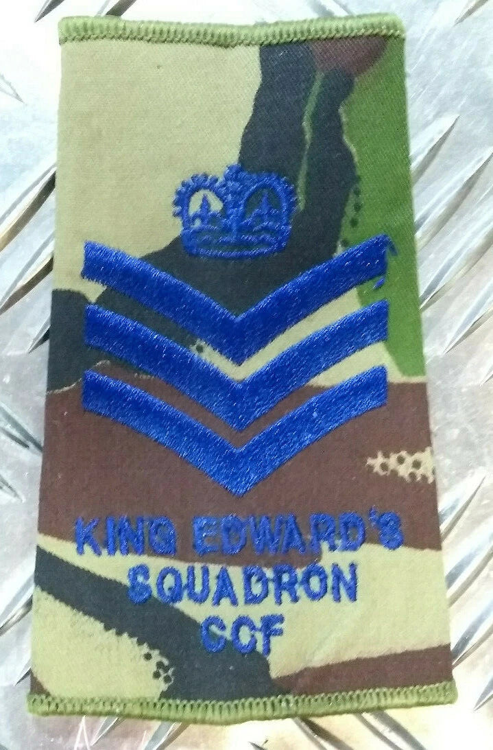 CCF Rank Slide Woodland DPM Camo King Edward's Squadron Assorted Ranks