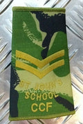 Woodland DPM Camo St. John's School CCF Rank Slides Genuine British Army
