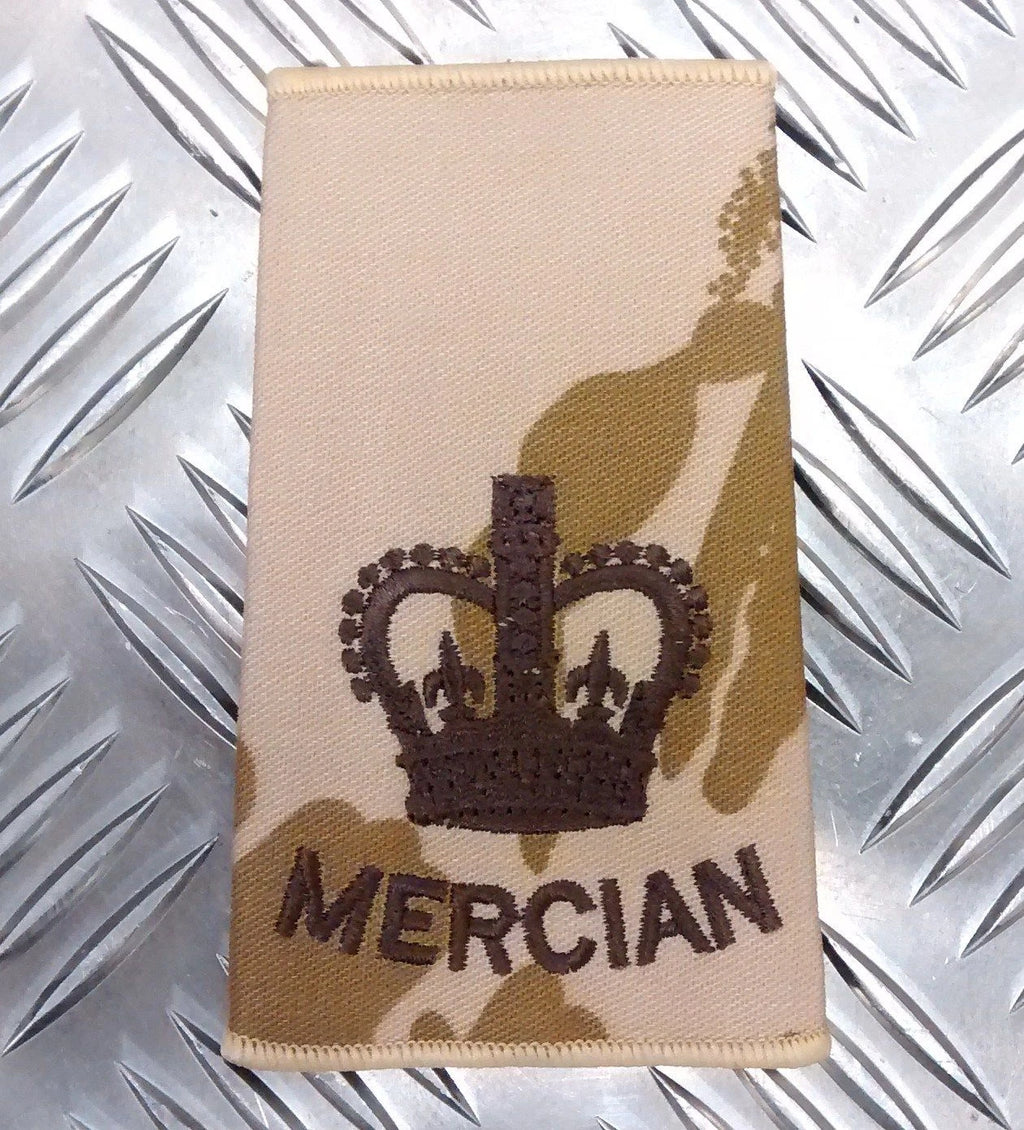Genuine British Army Desert Camo Mercian Rank Slide Various Ranks
