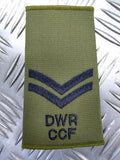 Duke of Wellington's Regiment DWR CCF OD Green Rank Slides British Army
