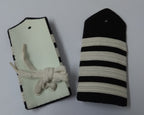 Officers Rank 4 Bar Shoulder Boards Epaulettes Black with Silver Stripes British Made 1 Pair