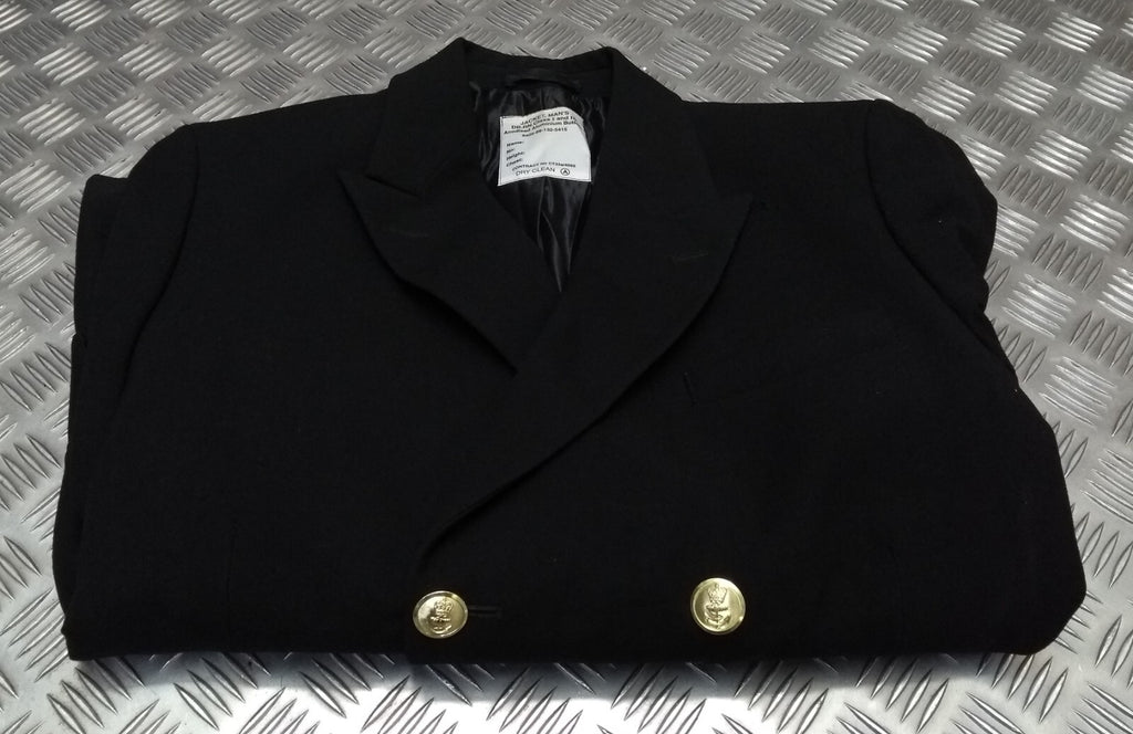 Royal Navy Warrant Officer Jacket 6 Gold Button Double Breasted Class 1 & 3 British Naval 41in Chest