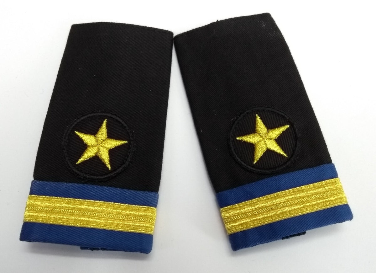 Air Force Shoulder Rank Slides Hook & Loop Epaulettes Gold Bar & Star British Made 1 Pair
