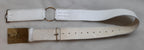 Royal Guards Buff Leather Belt with Large Coat of Arms Insignia Plate Buckle Adjustable Max 42"