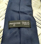 Navy Blue Polyester Tie with Swooping Eagle & Ship's Wheel Made in England - NEW