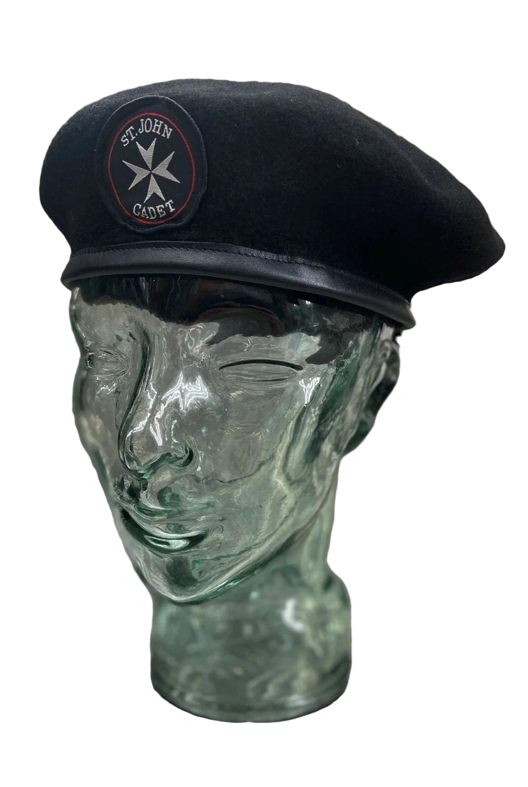 St John Beret Black British Made Wool Beret With Cadet Badge Assorted Sizes