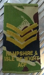 Army Rank Slide Hampshire & Isle of Wight IOW ACF Woodland DPM Camo