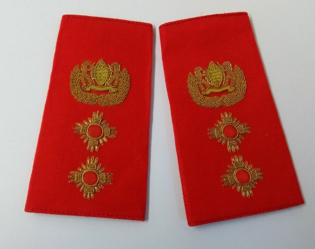 Botswana Defence Force BDF Colonel Rank Shoulder Slides Gold Raised Insignia Epaulettes 1 Pair