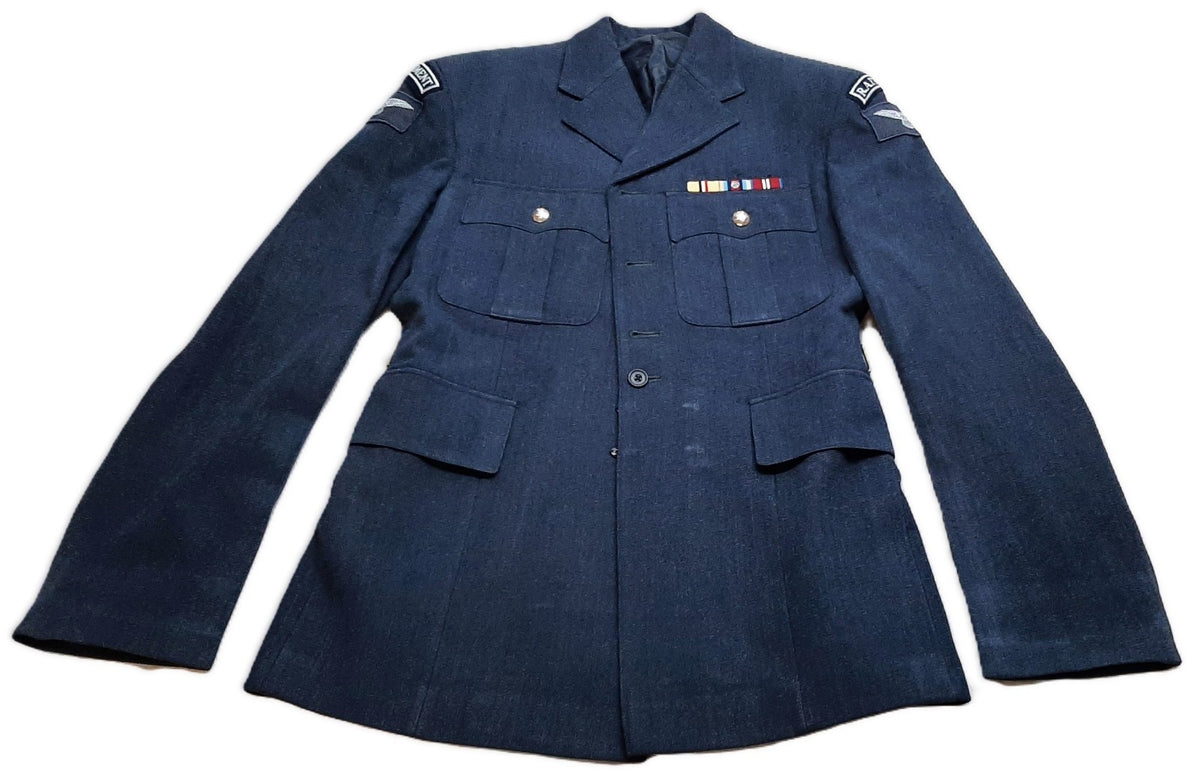 RAF Royal Air Force QCS No1 Dress Jacket Blue Grey Some Badges No Front Buttons 42in Chest