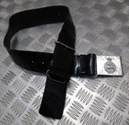 The Rifles Black PVC Parade Belt Chrome Insignia Plate Buckle Hi Sheen Old Pattern British Max 34"