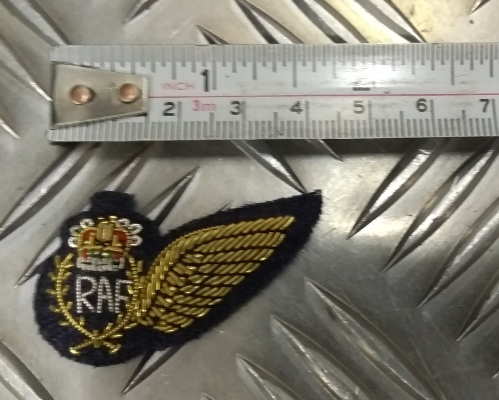 RAF Royal Air Force Half Brevet Mess Dress Badge Braided Wing & Crown Patch