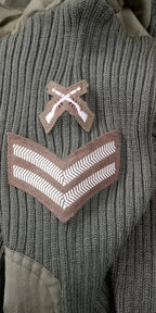 Green Crew Neck Pullover Commando Jumper with Sewn Badges British Army Issued