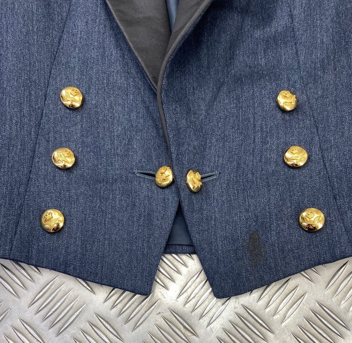 RAF Royal Air Force No5 Mess Dress Jacket Officers Mounted Raised Buttons Blue Grey 100cm Long