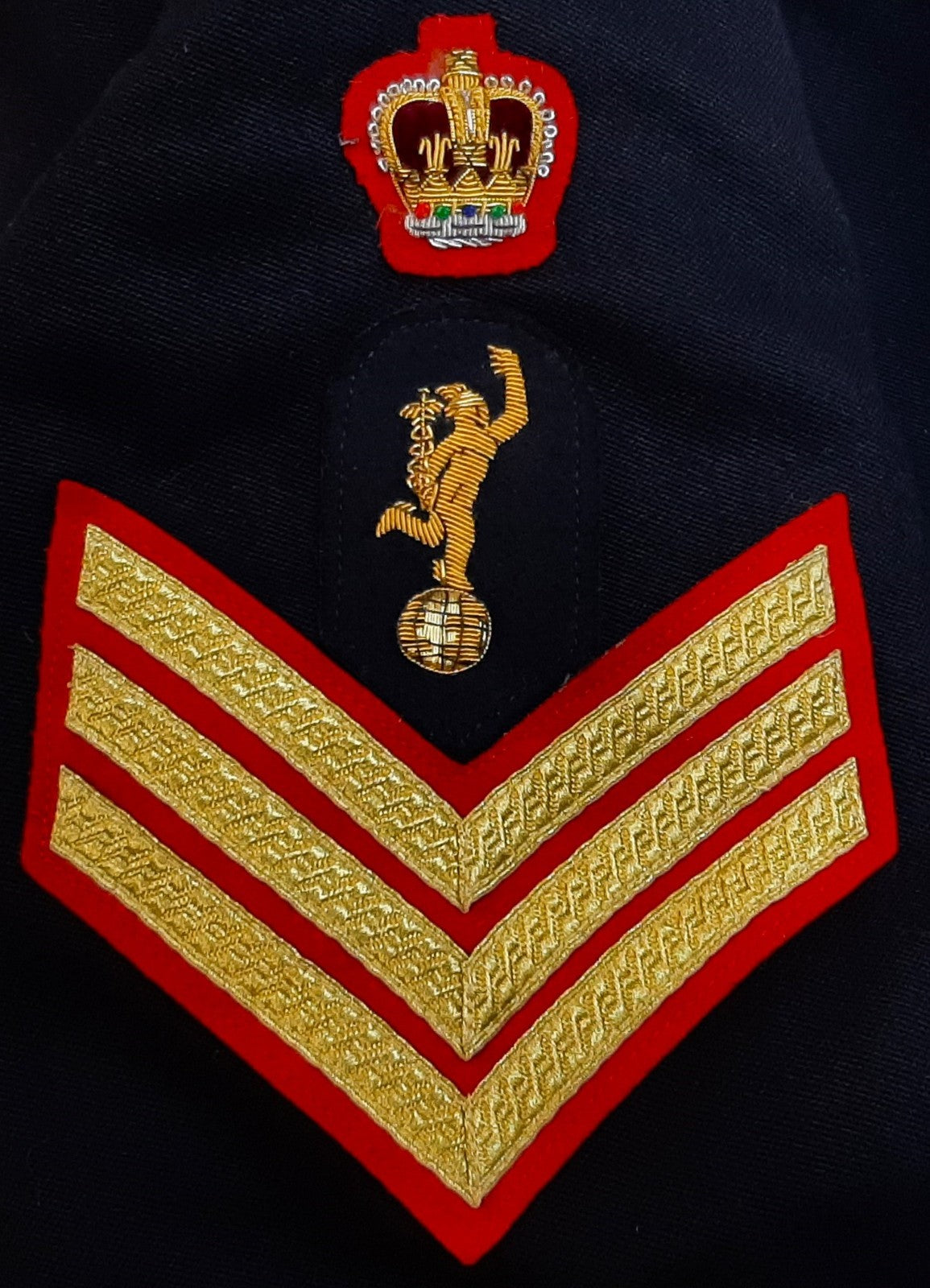 British Army Royal Signals No1 Dress Jacket Blues Staff Sergeant Chevrons & Collar Badges 182/112cm
