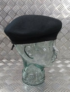 Black Wool Beret H&S with Badge Military Issue Size 60cm - NEW