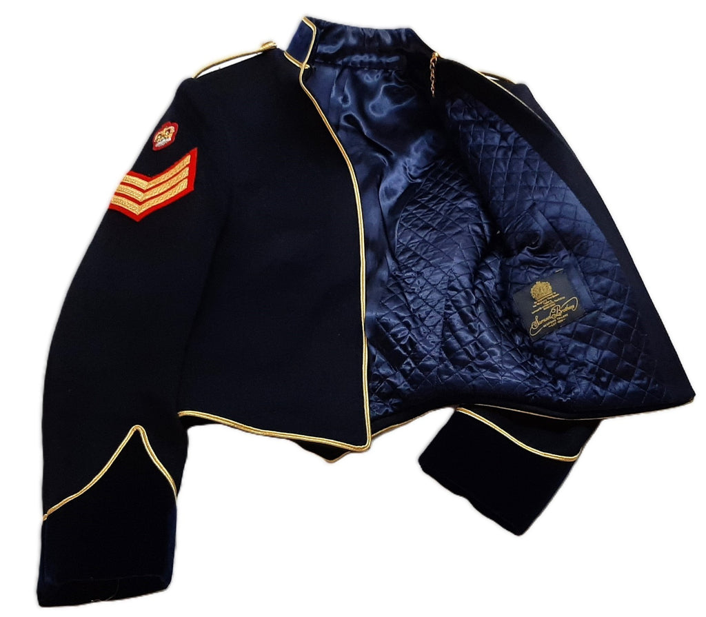 RLC Royal Logistic Corps Mess Dress Jacket Braided Crown Badge 3 Bar Chevron & Shoulder Cords Samuel Brothers 37in