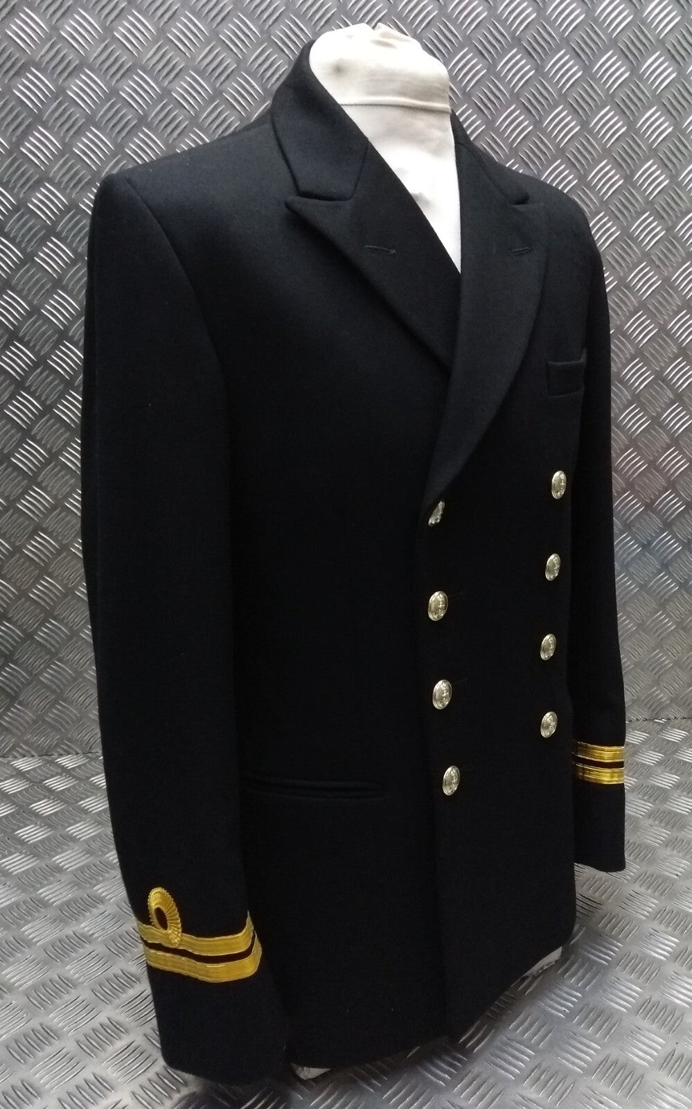 Royal Navy No1B Wool Barathea Dress Jacket Officers Gold Cuff Curls British Naval 96cm Short