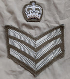 British Army No2 FAD Shirt Long Sleeve Fawn With Assorted Chevrons / Patches / Badges