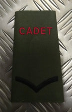 British OD Cadet / CCF Green Rank Slide Various Ranks