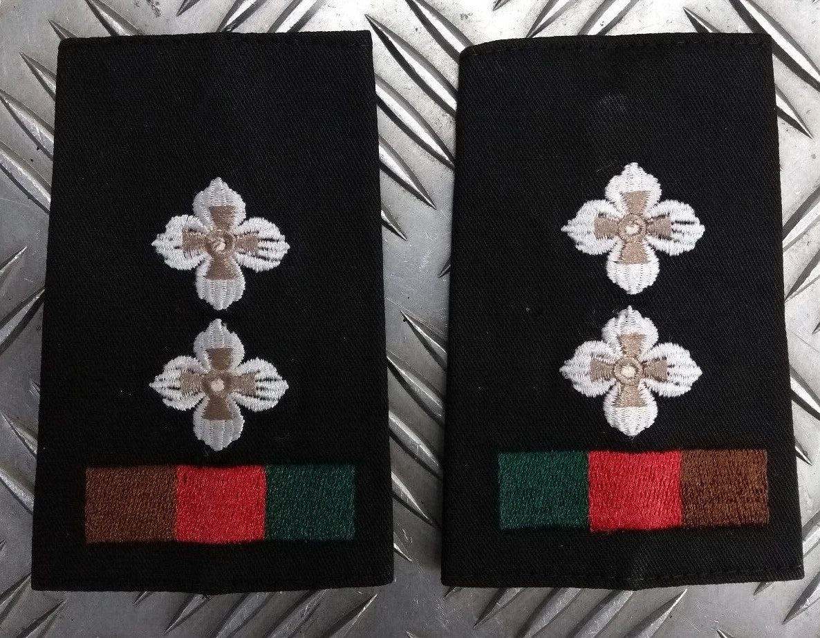 Royal Tank Regiment RTR Black Rank Slides Genuine British, Pairs