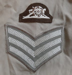 British Army No2 FAD Shirt Long Sleeve Fawn With Assorted Chevrons / Patches / Badges