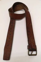 Swedish Army Unique Vintage Brown Leather Trouser Belt - All Sizes Lot2