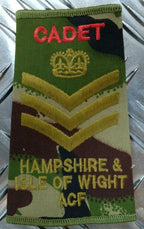 Army Rank Slide Hampshire & Isle of Wight IOW ACF Woodland DPM Camo