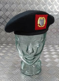 Black Wool Beret H&S with Red Badge Tab and Bahrain Badge Military Issue Size 60cm