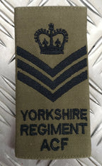 Genuine British Army Issue Green OD Yorkshire ACF Rank Slide Various Ranks