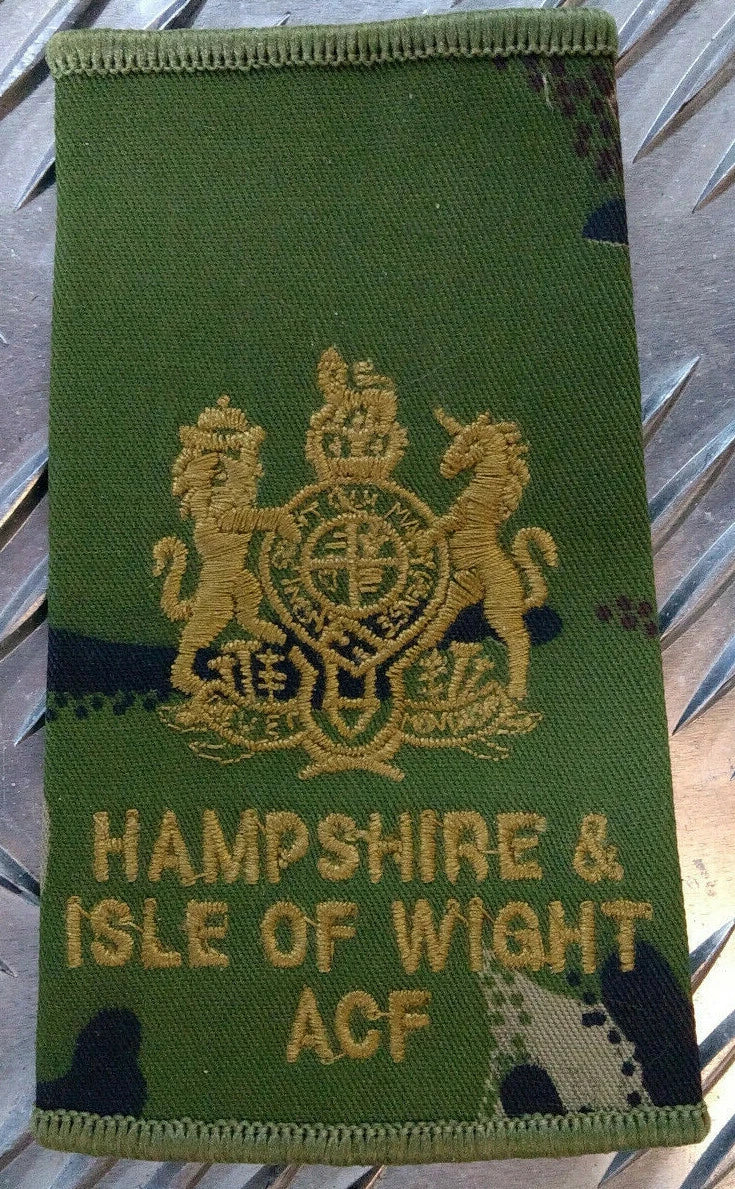 Army Rank Slide Hampshire & Isle of Wight IOW ACF Woodland DPM Camo