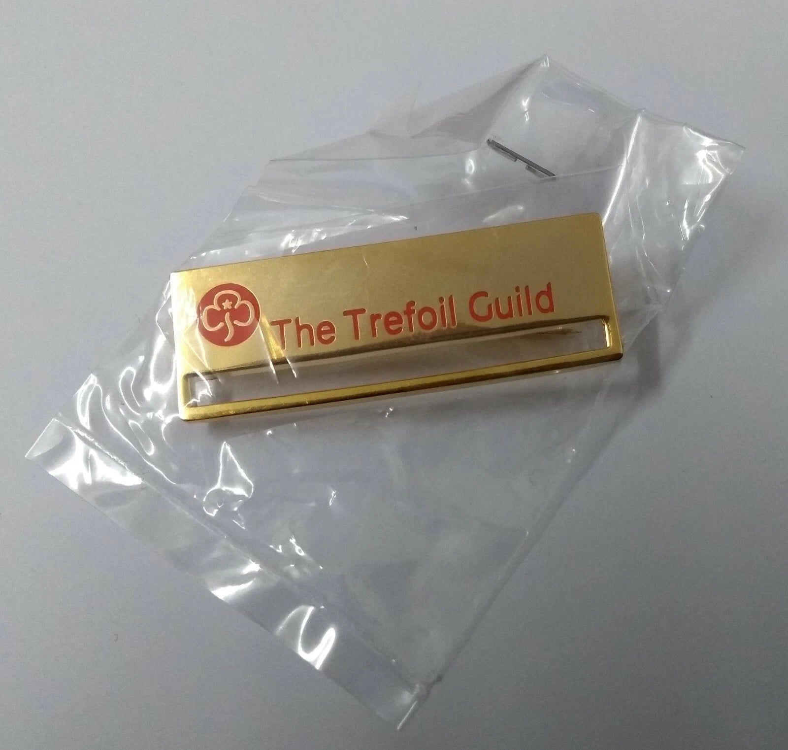 Girlguiding Medal Clasp The Trefoil Guild Insignia Hi Sheen Metal Ribbon Pin Bar