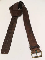 Swedish Army Unique Vintage Brown Leather Trouser Belt - All Sizes Lot2