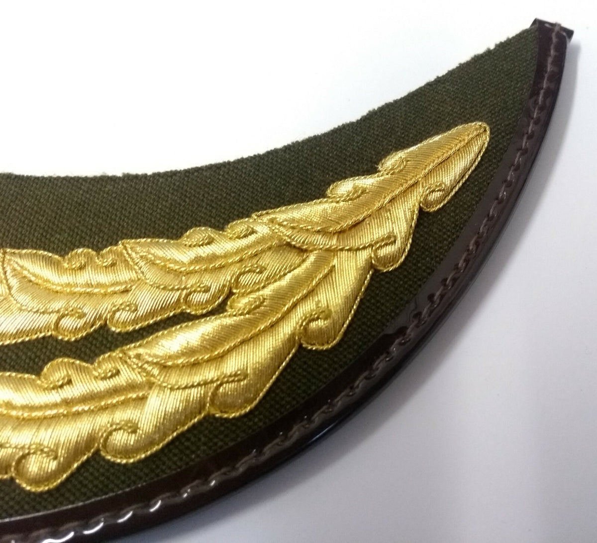 Olive Officers Hat Peak 2 Row Gold Oak Leaf Scrambled Egg Visor Genuine British Made PK27