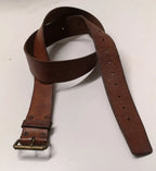Swedish Army Unique Vintage Brown Leather Trouser Belt - All Sizes Lot2