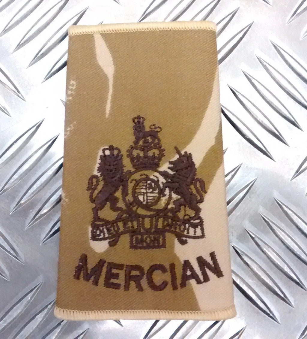 Genuine British Army Desert Camo Mercian Rank Slide Various Ranks