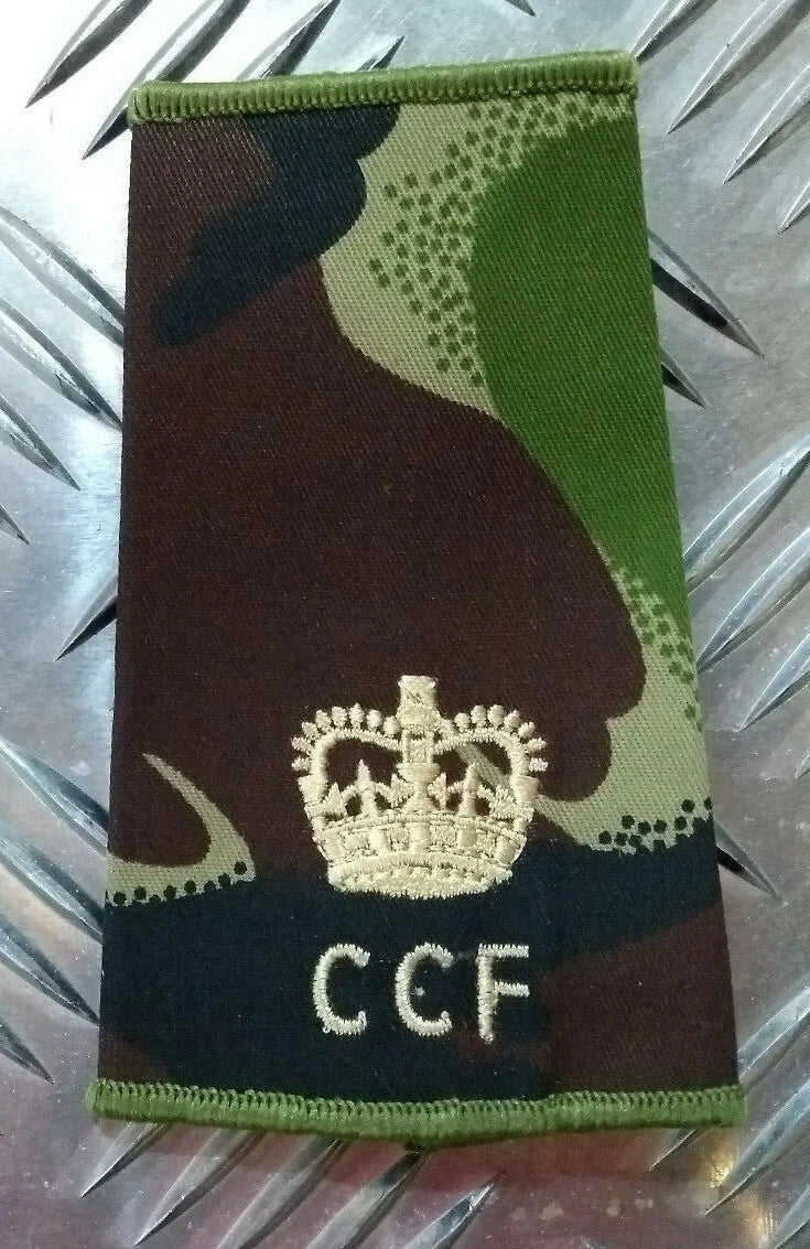 Woodland DPM Camo Combined Cadet Force CCF Rank Slides Genuine British Army