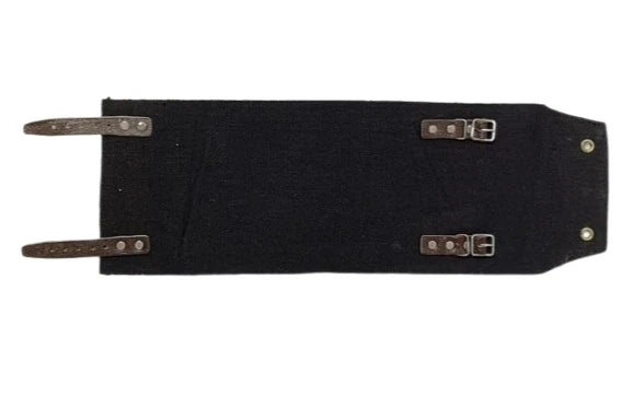 Vintage Swedish Navy Gaiters / Anklets Cotton Canvas / Leather Straps