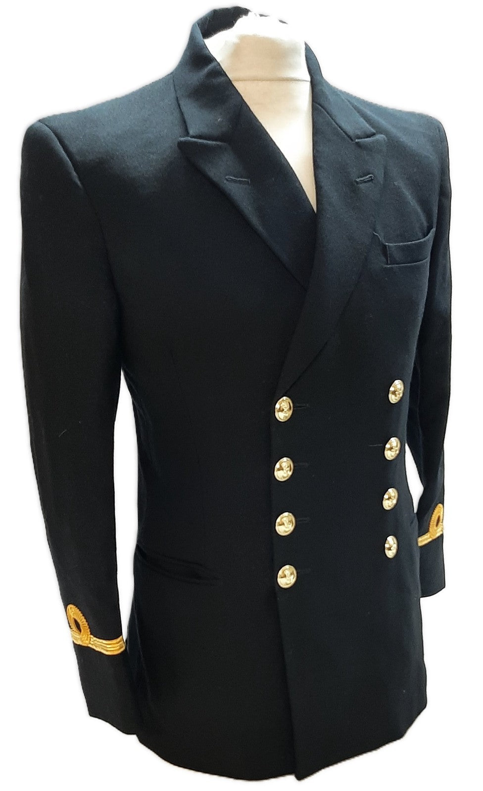 Royal Navy No1 Officers Dress Jacket Sub Lieutenant Cuff Curls 8 Button Double Breasted British Naval 40in Chest