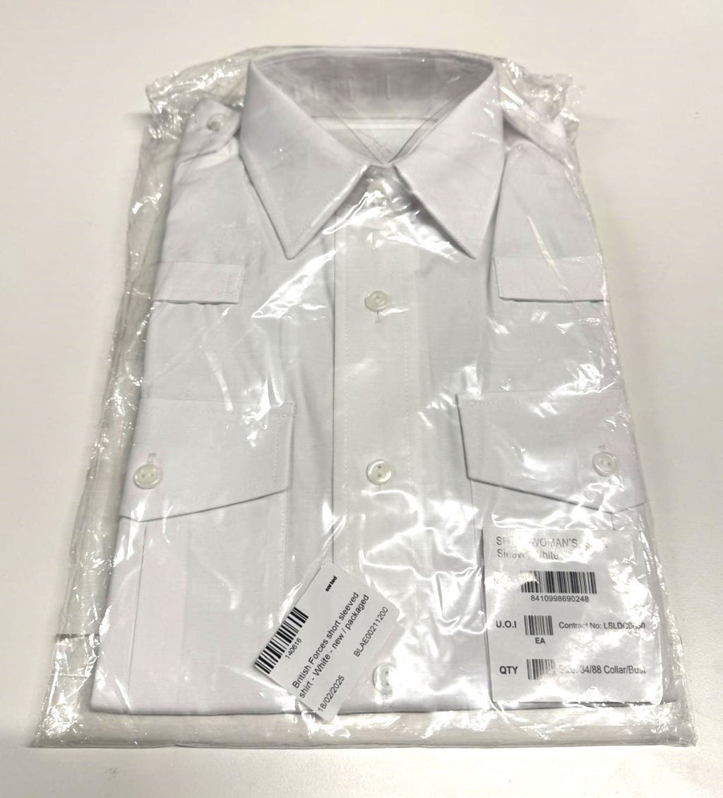 British Issue White Uniform Shirt Radio Loops Mens & Womens Long or Short Sleeve Genuine MoD - Assorted Sizes