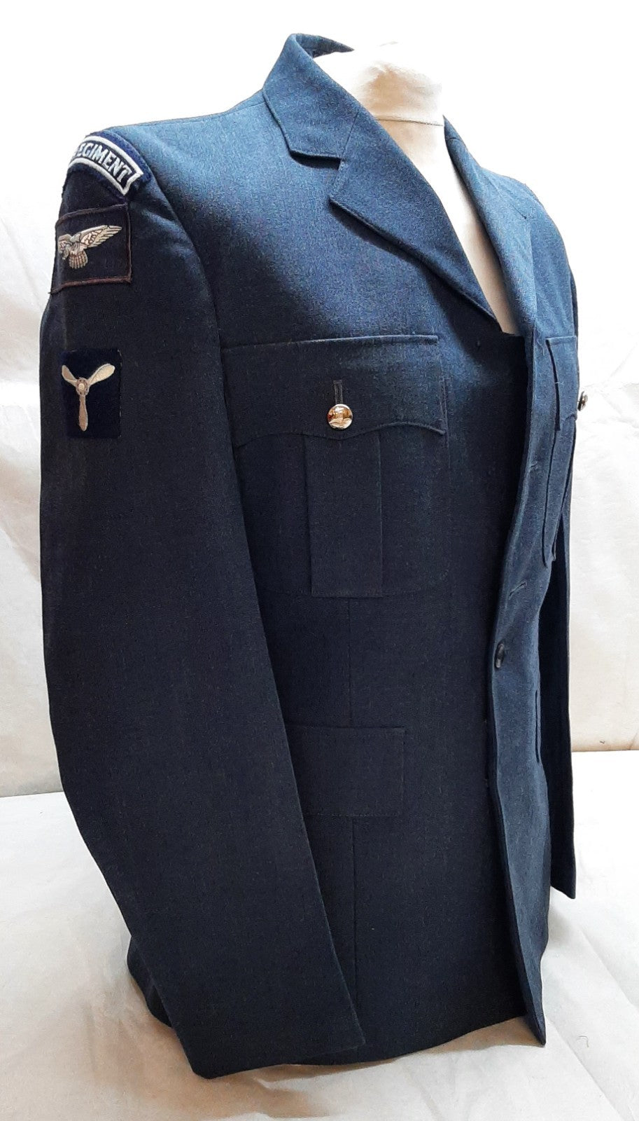 RAF Royal Air Force QCS No1 Dress Jacket Blue Grey Signs of Badge Removal Chest 100cm