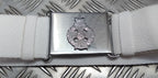 The Rifles Regiment White Courlene Parade Belt & Chrome Insignia Buckle British Issue Max 42"