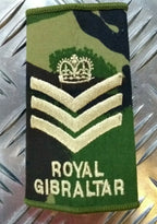 Army Rank Slide Woodland DPM Camo Royal Gibraltar Regiment Assorted Ranks