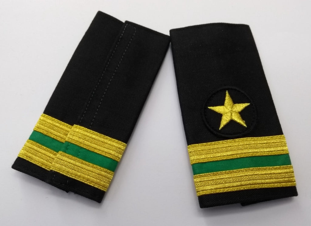 Naval Officers Style Shoulder Slides Boards Gold Lace on Navy Hook & Loop British Made 1 Pair