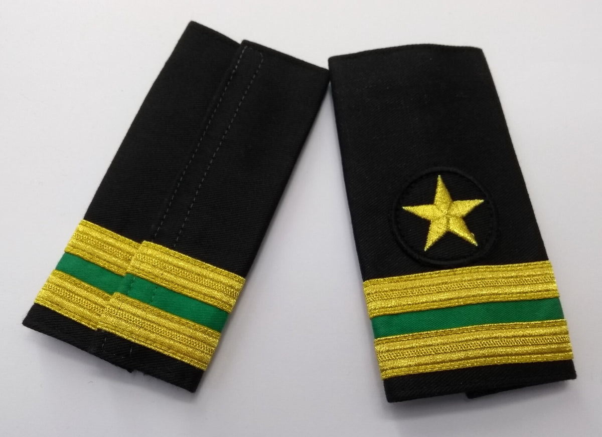 Naval Officers Style Shoulder Slides Boards Gold Lace on Navy Hook & Loop British Made 1 Pair
