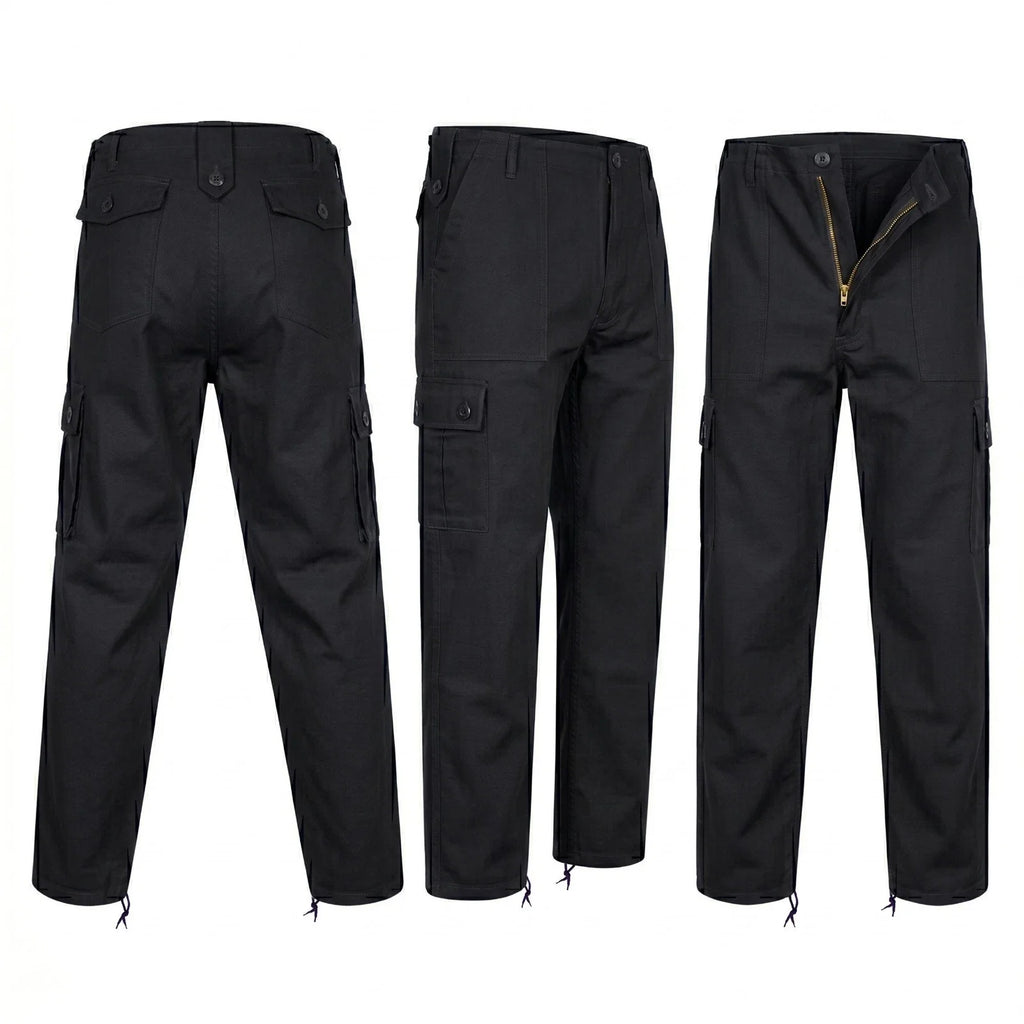 Black Cargo Trousers Military Style Combat / Field Army Pants Assorted Sizes