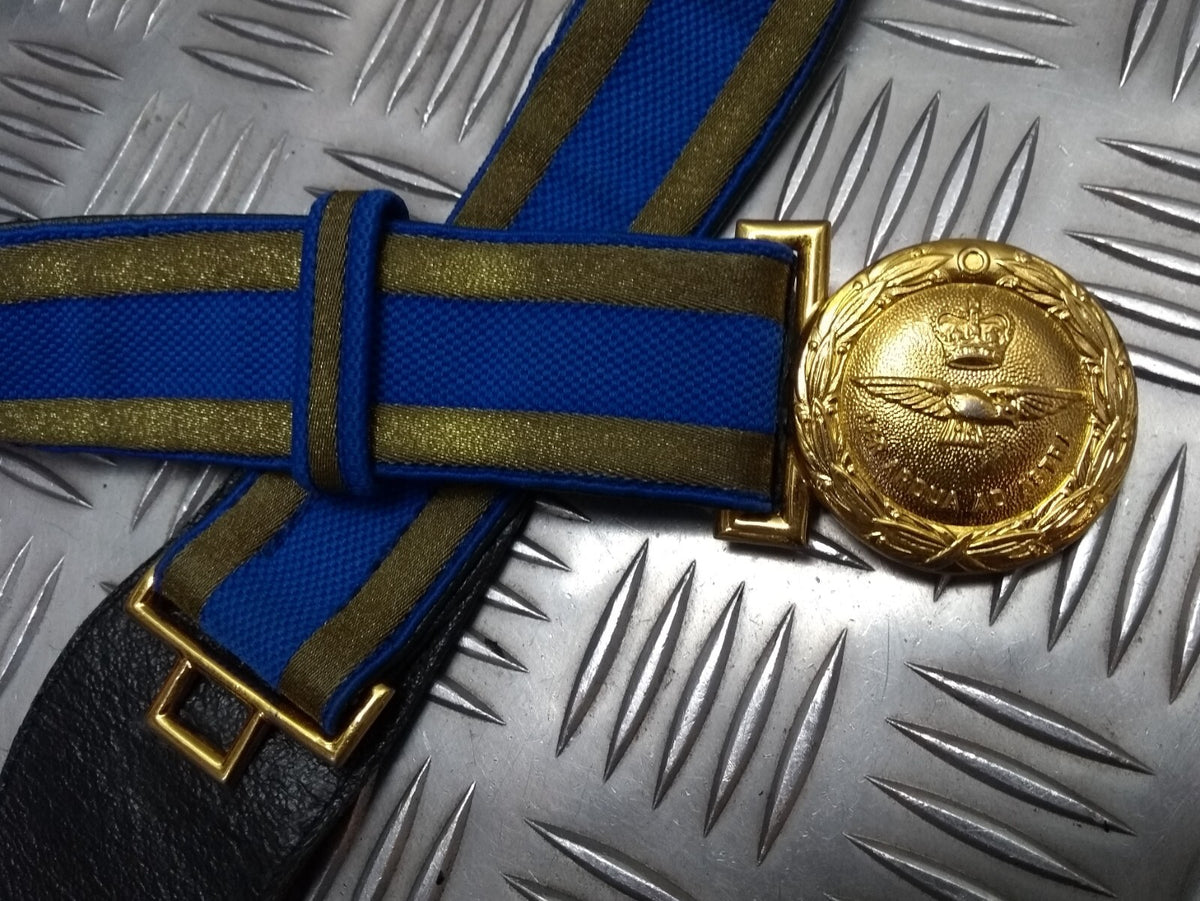 RAF Royal Air Force Officers Ceremonial Belt Per Ardua Ad Astra Buckle No Slings 30"-34"