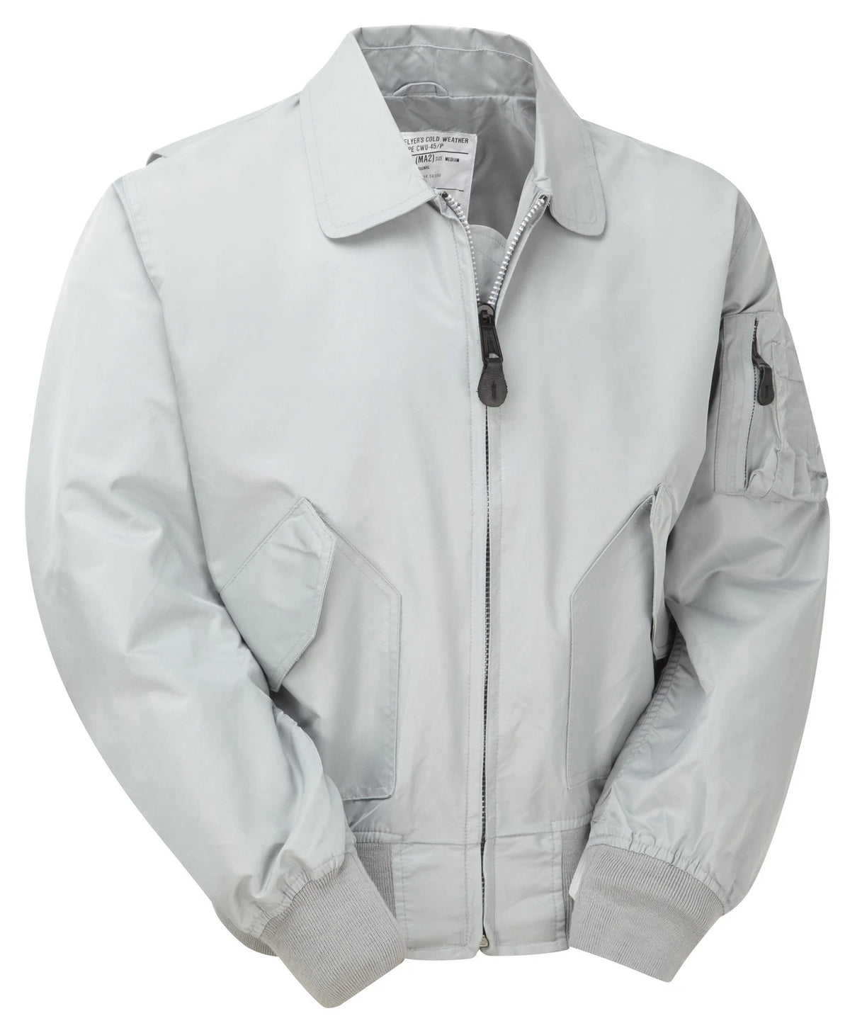 Pilot Jacket MA2 US Military Style CWU Bomber Type Silver Grey